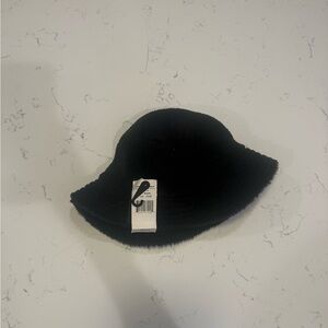 Black Fuzzy Bucket Hat